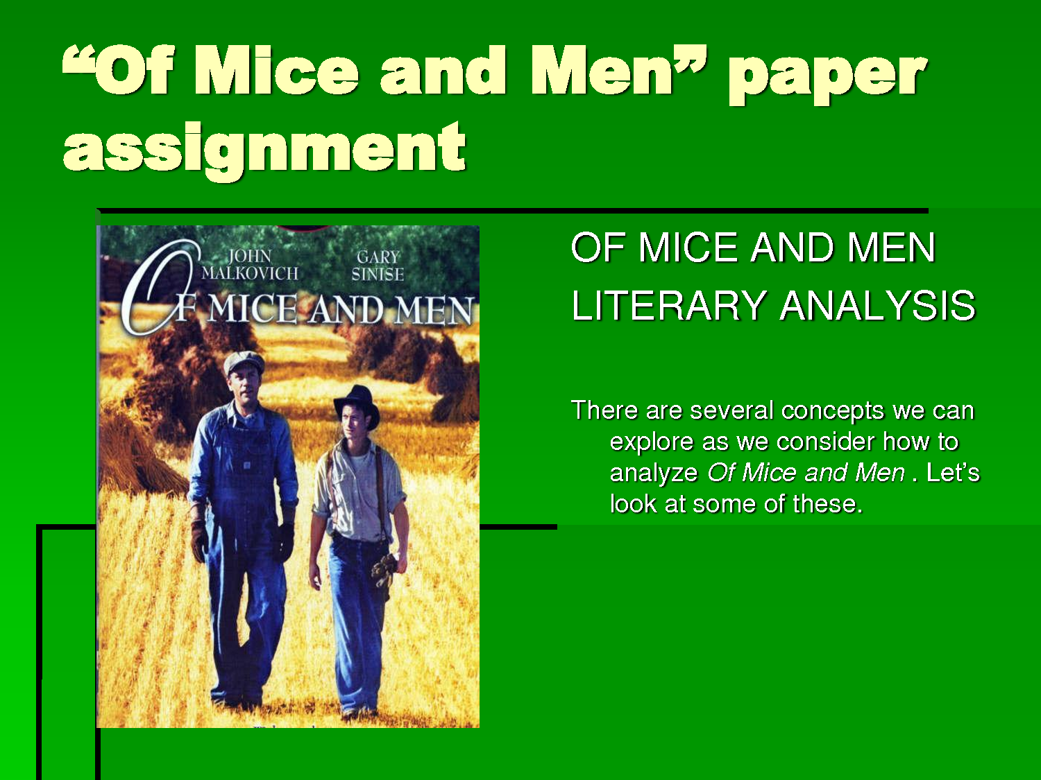 Beck of mice and men literary analysis