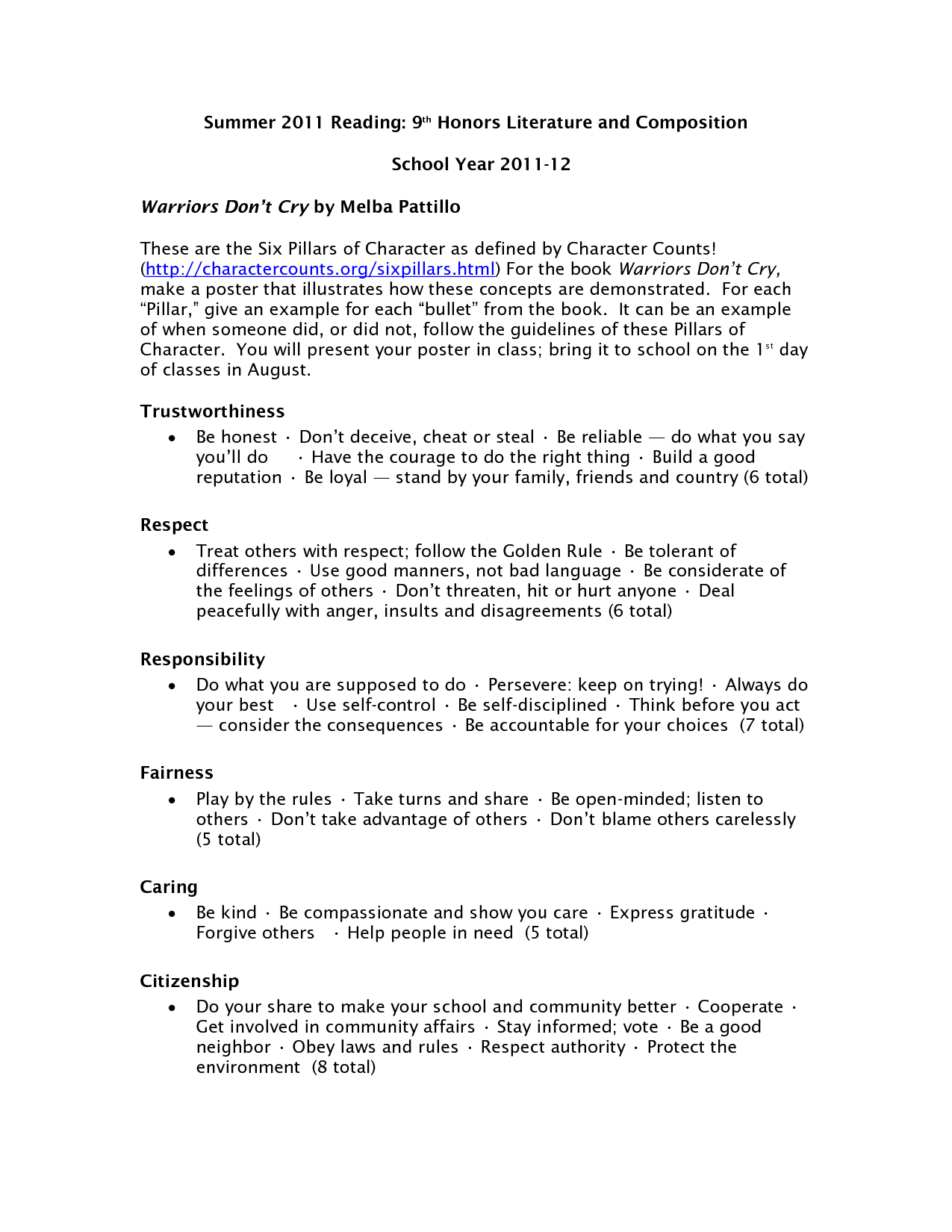 Printables Six Pillars Of Character Worksheets six pillars of character worksheets vintagegrn pillar quotes quotesgram