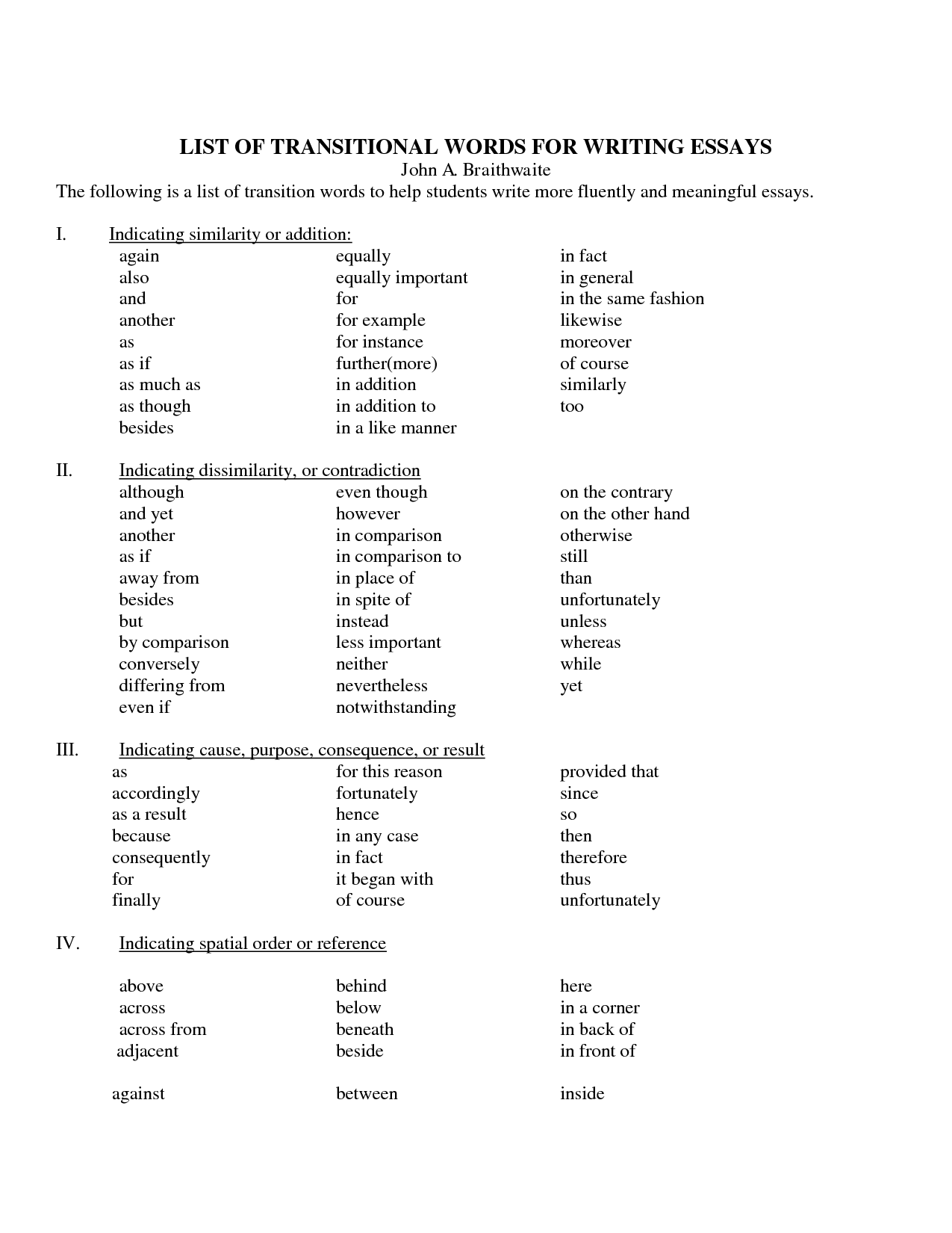 Transition Words in French for essays?