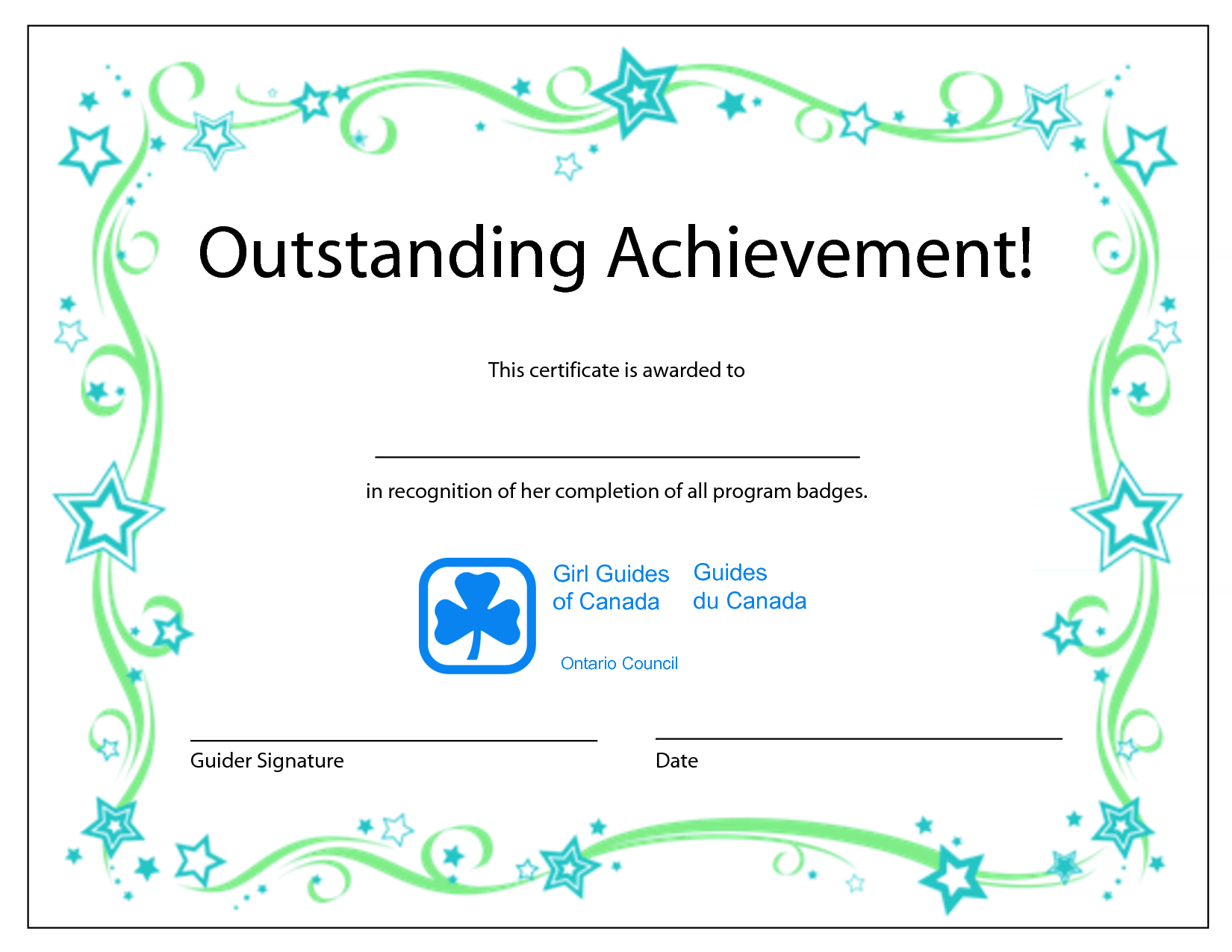 acheivement certificate templates