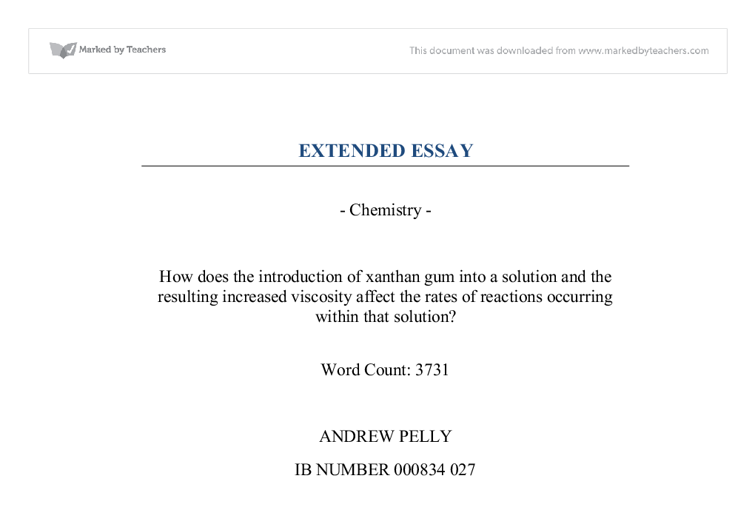 Extended essay structure