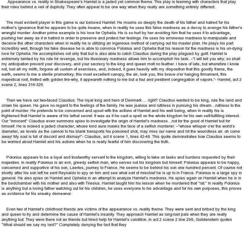Appearance essay