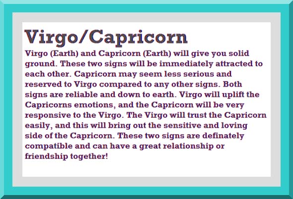 compatibility capricorn virgo Sexual