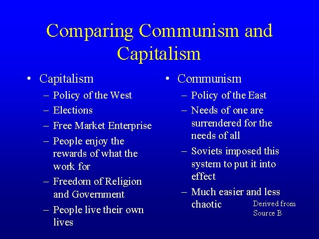 Compare and contrast communism socialism and