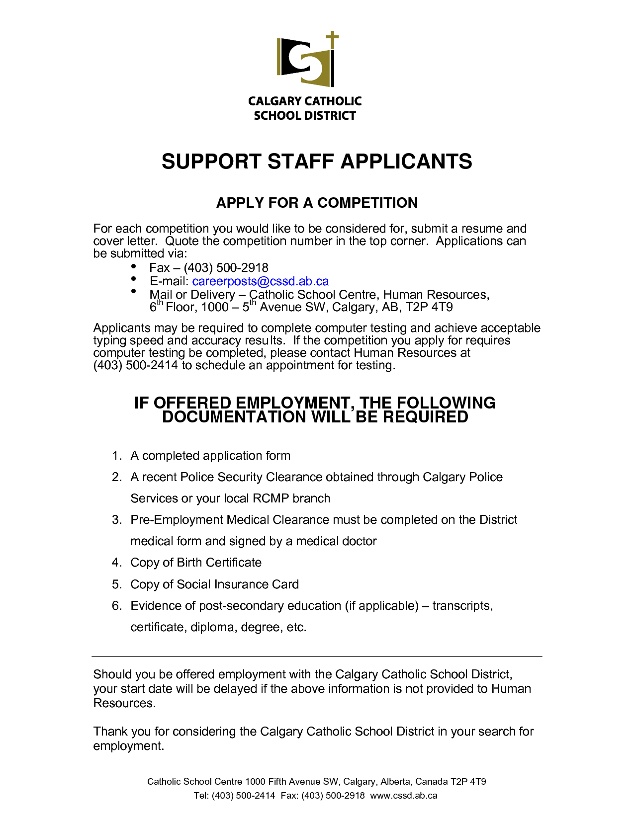Cover letter with competition number