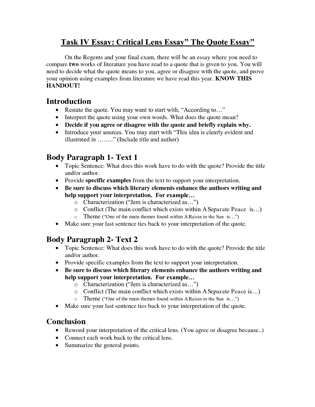 How to write an english regents task ii essay