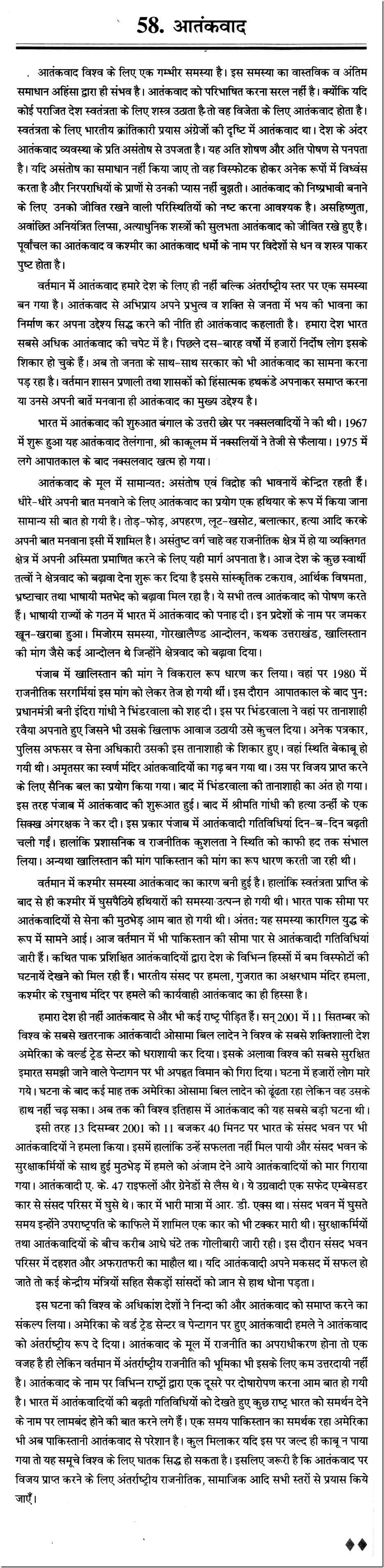 Best essay on terrorism