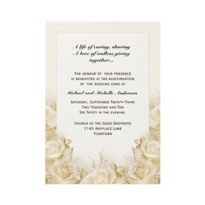 Wedding Vow Renewal Invitation Wording Sle Renewing Wedding Vows Invitation Brown Beige Gold Card