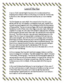 Lord of the flies essay topic