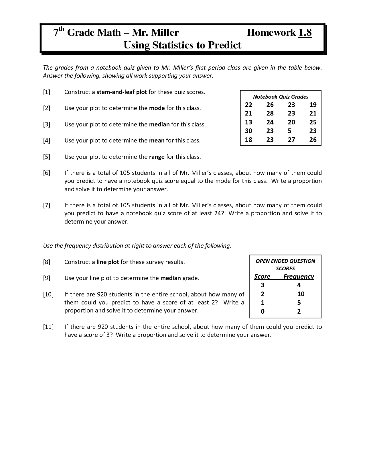 7th grade math homework help