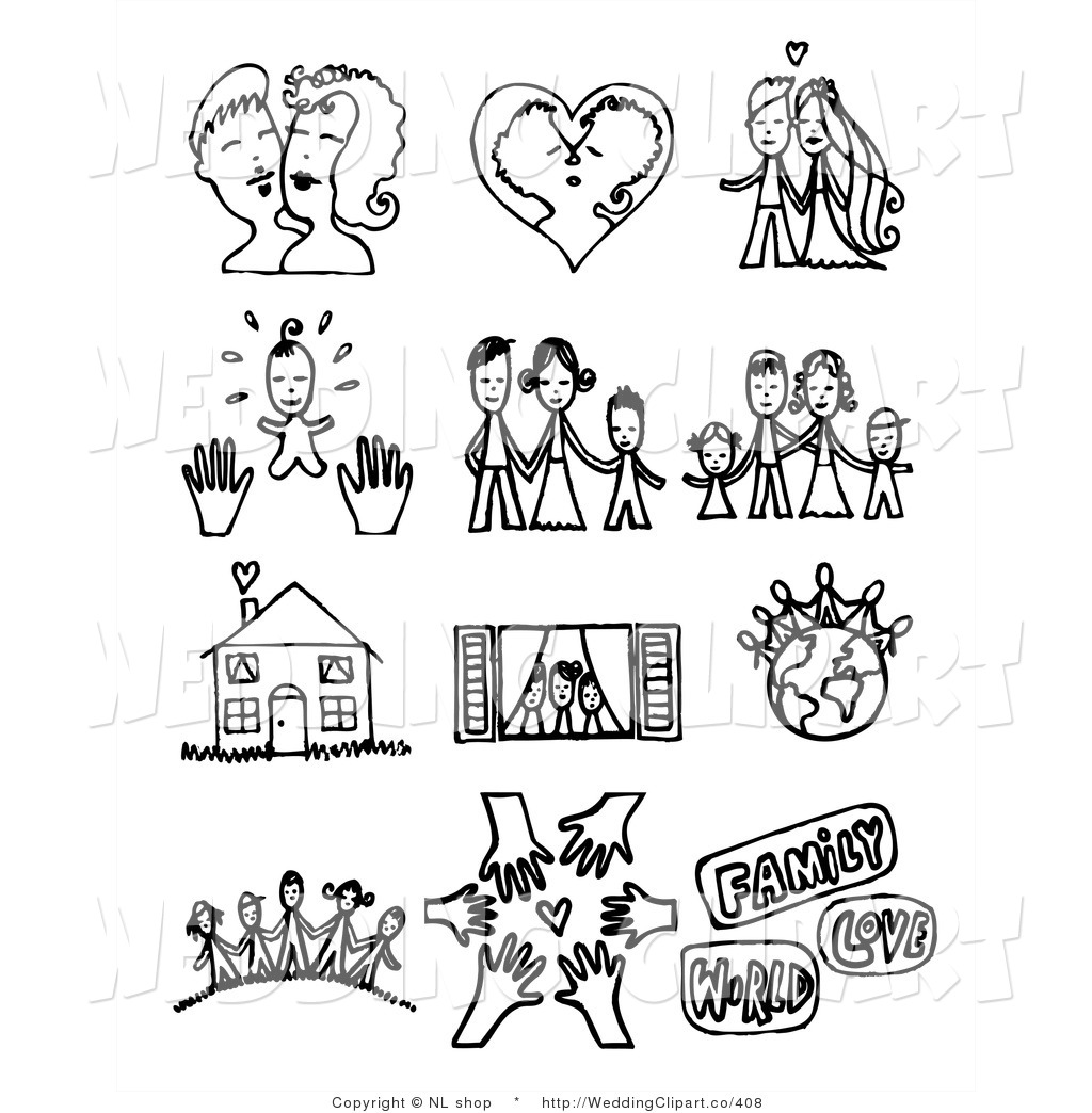 family clipart black and white - photo #45