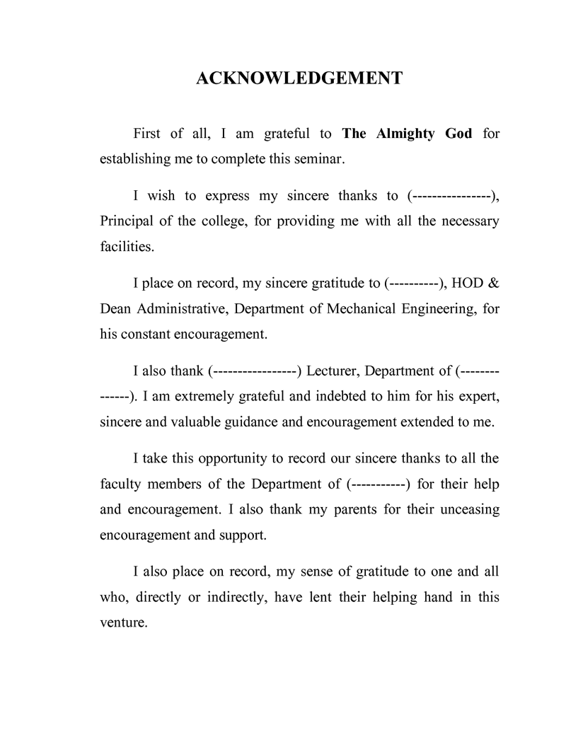 How to write an acknowledgement page for a dissertation