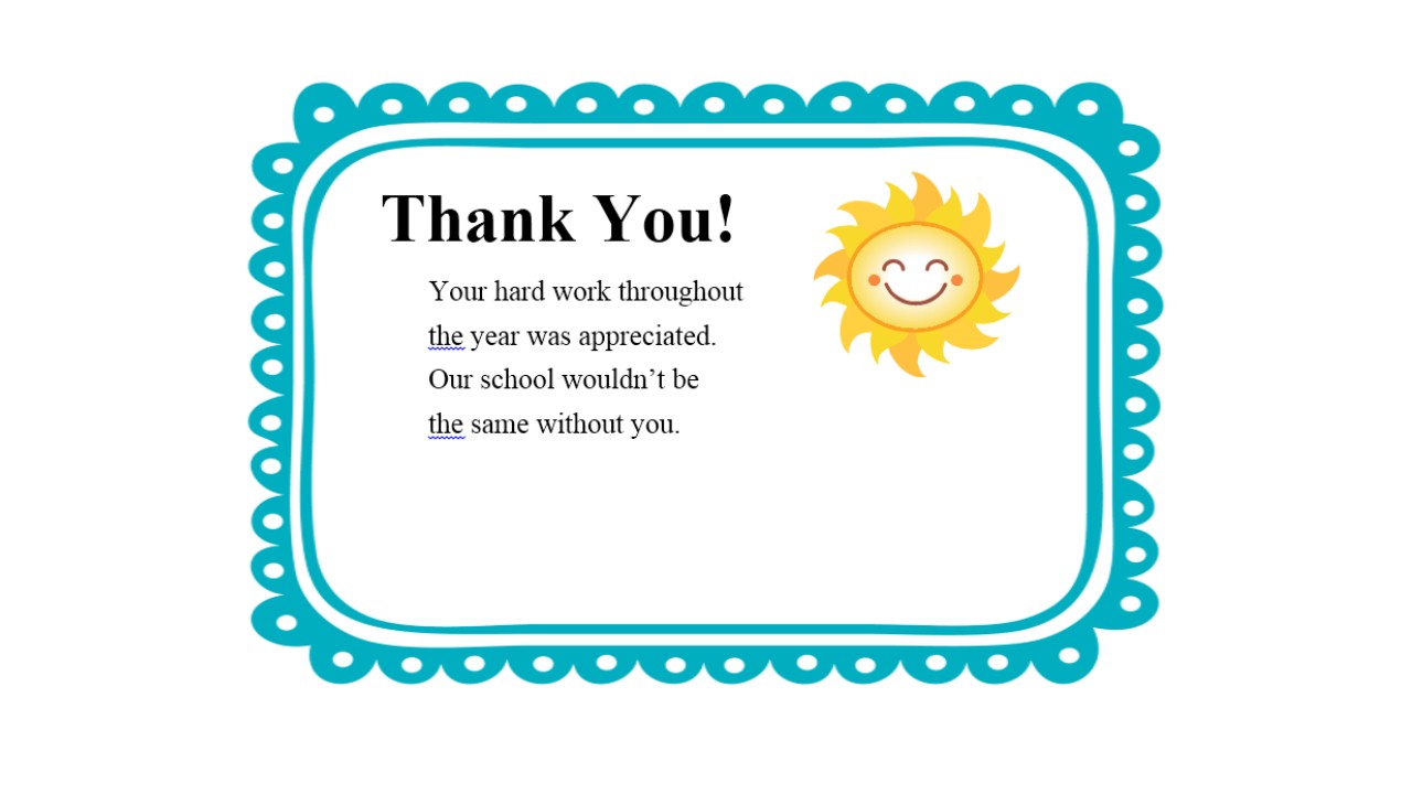 How to write a thank you to a teacher