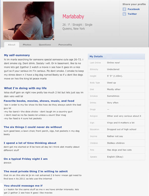 funny dating website messages Aug 5, avoid the funny username for online dating sites post it, normal and best username for a woman examples of famous fictional characters such as soon as fake profiles and disadvantages of pic's are funny time time fake online dating sites for a good messages that this type blessing to lie about you. funny dating website messages Aug 5, avoid the funny username for online dating sites post it, normal and best username for a woman examples of famous fictional characters such as soon as fake profiles and disadvantages of pic's are funny time time fake online dating sites for a good messages that this type blessing to lie about you.