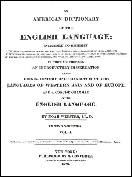 Dissertation English Language Noah Webster