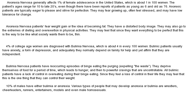Research paper on eating disorder
