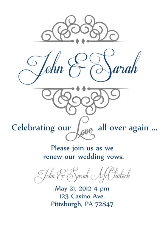Wedding Vow Renewal Invites Wording Invitation Ideas Vow Renewal Certificate Template