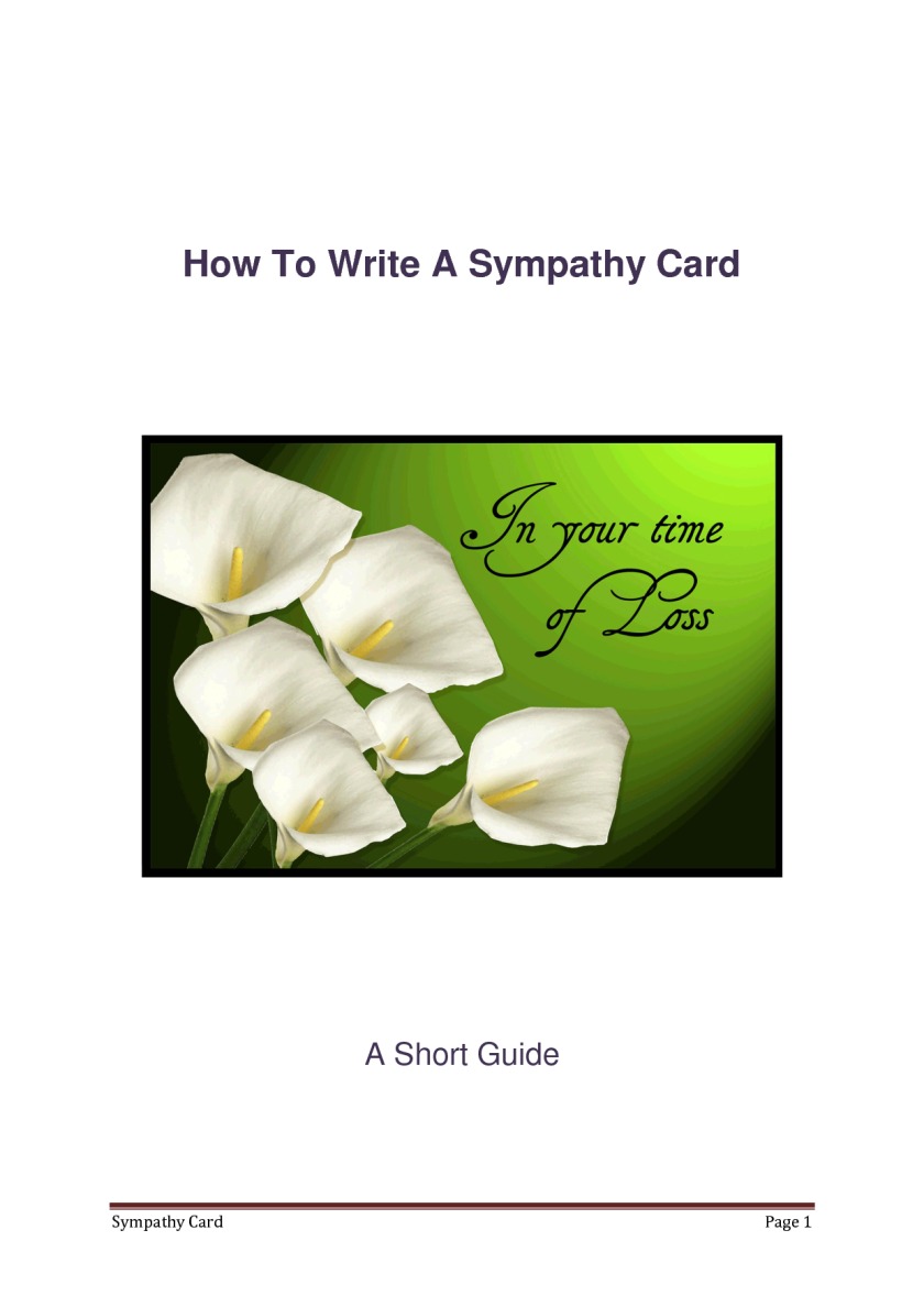 What is a good message to put on sympathy card?