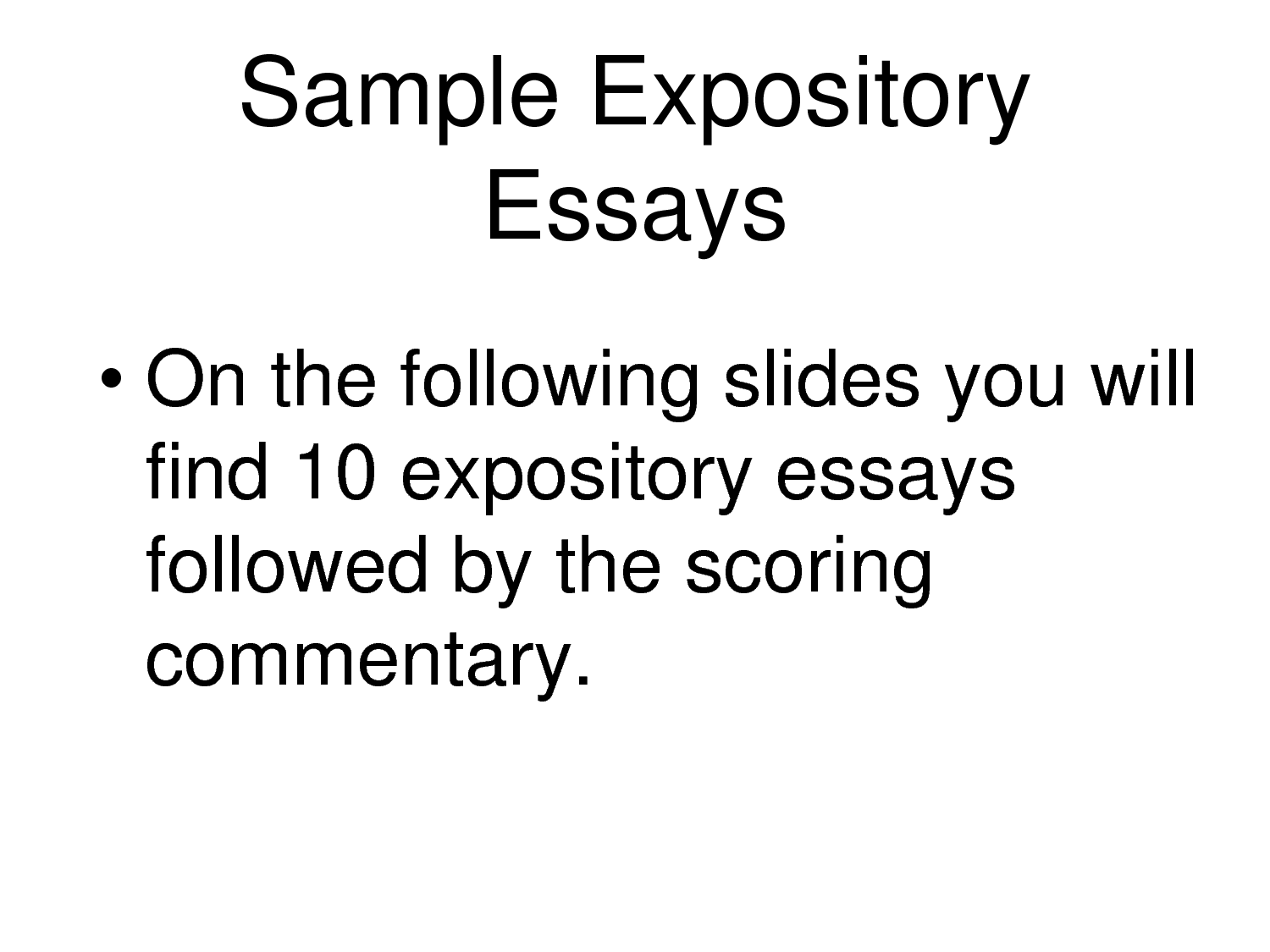 Exposition Essay Examples