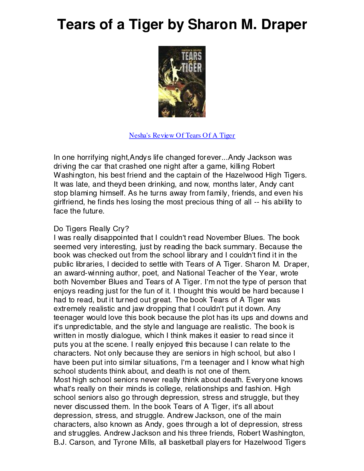 tears of a tiger quotes from the book tears of a tiger quotes from the book