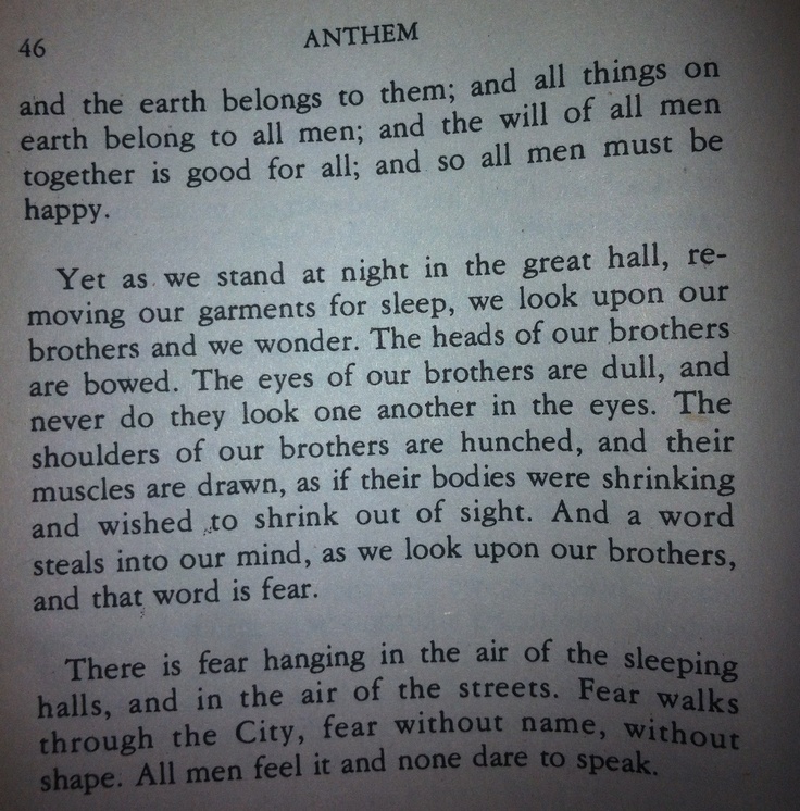 Individualism in anthem essay
