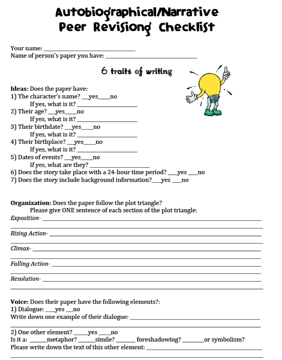 peer editing form for descriptive essay
