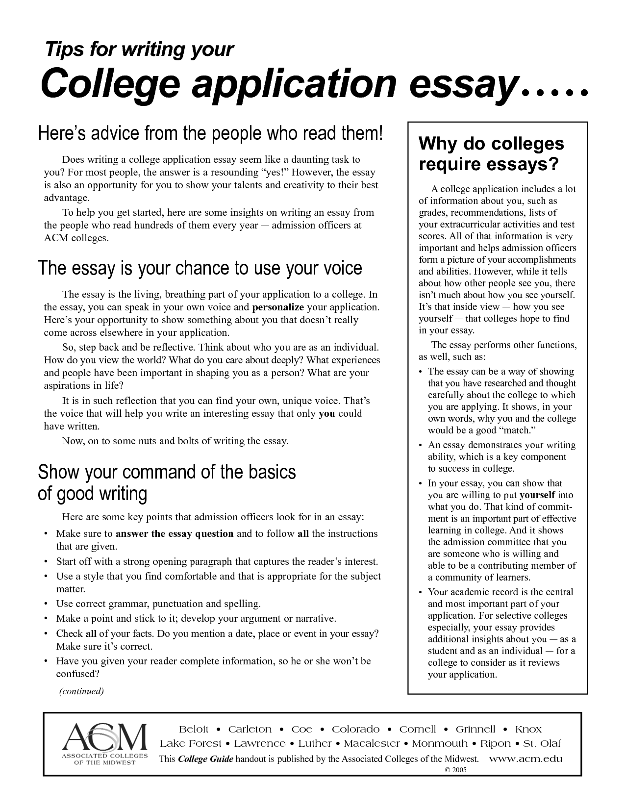 Best college application essay competitive