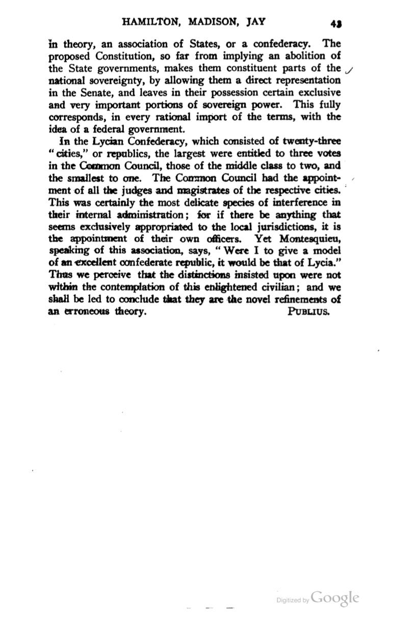 Federalist essays
