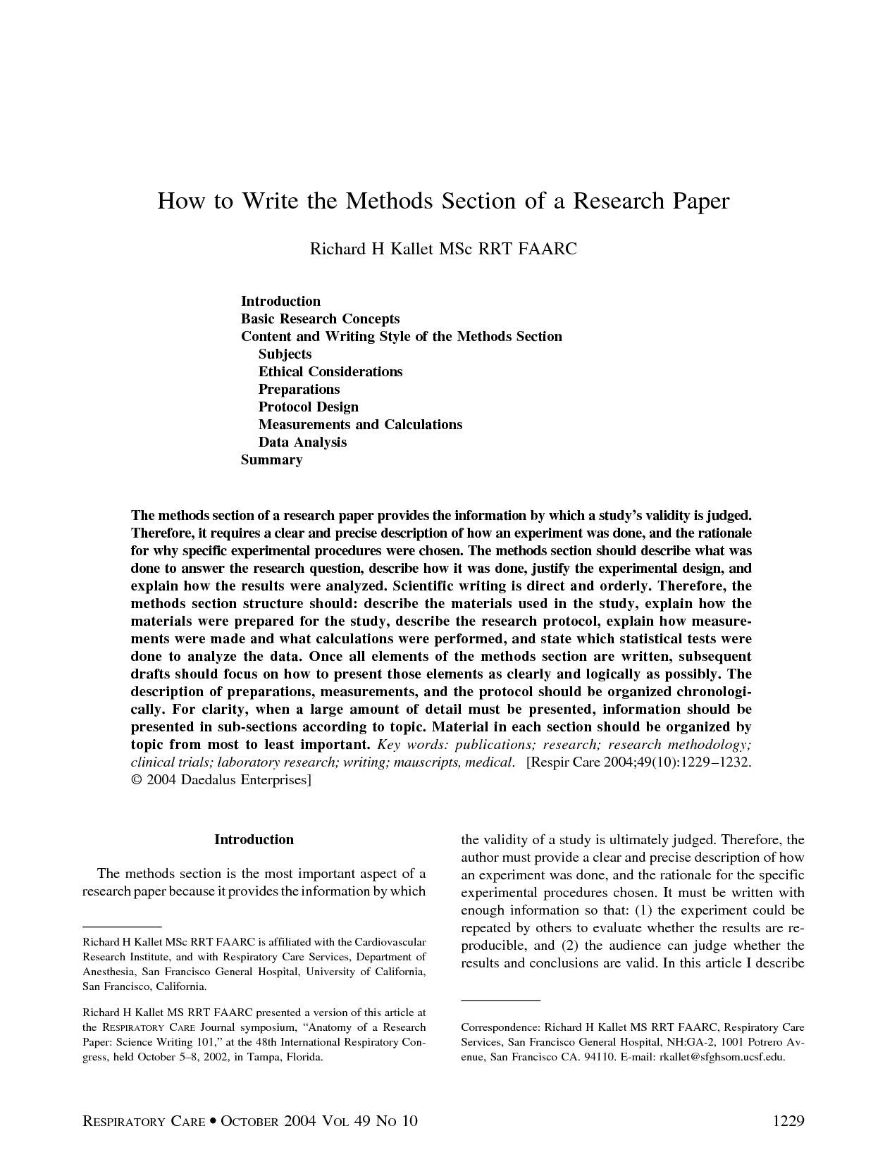 How to write a methodology section for a research paper