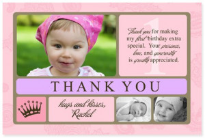 1st birthday thank you quotes quotesgram first birthday thank you cards