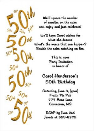 50th Birthday Quotes Invitation. QuotesGram
