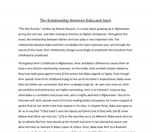 The Kite Runner Essay Example