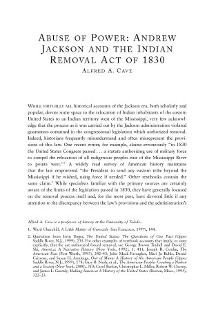 Indian removal act essay
