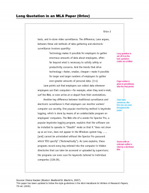 Mla citing research papers format