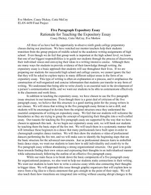 Example five paragraph expository essays for middle schoolers