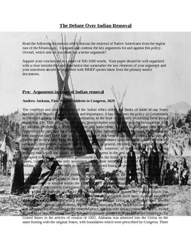 Indian removal act essay