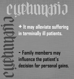 Pro and con of euthanasia