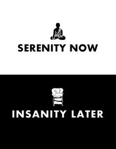 Image result for seinfeld serenity now insanity later