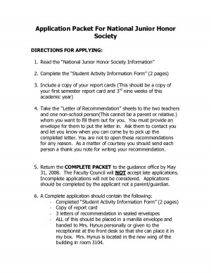 National Honor Society Application Essay Example