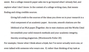 Putting quotes in a research paper