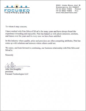 Sales Reference Letter Sample