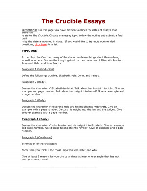 Persuasive essay topics on the crucible