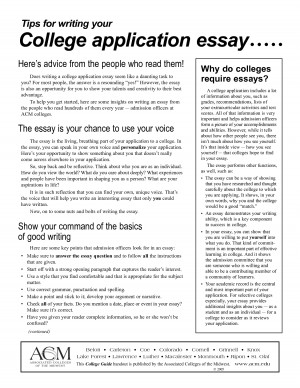 college admission essay examples