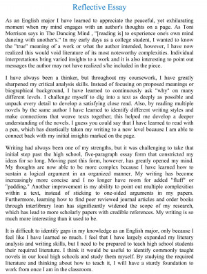 Samples of reflective essay writing