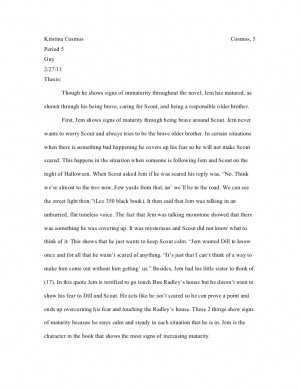 quotes from to kill a mockingbird that are showing maturity This student essay consists of approximately 4 pages of analysis of jem's maturity in to kill a mockingbird. quotes from to kill a mockingbird that are showing maturity This student essay consists of approximately 4 pages of analysis of jem's maturity in to kill a mockingbird.