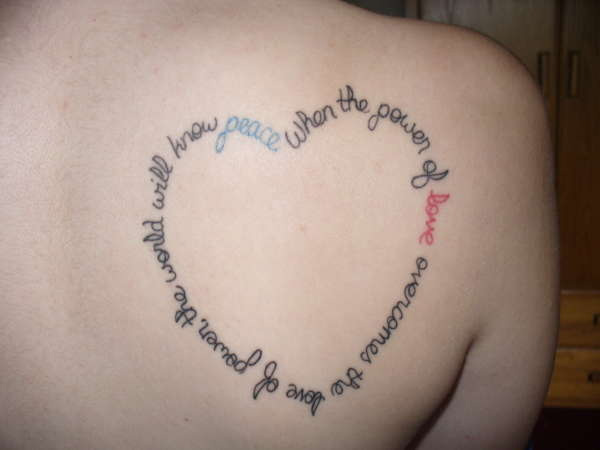 Words Heart Cute Tattoo