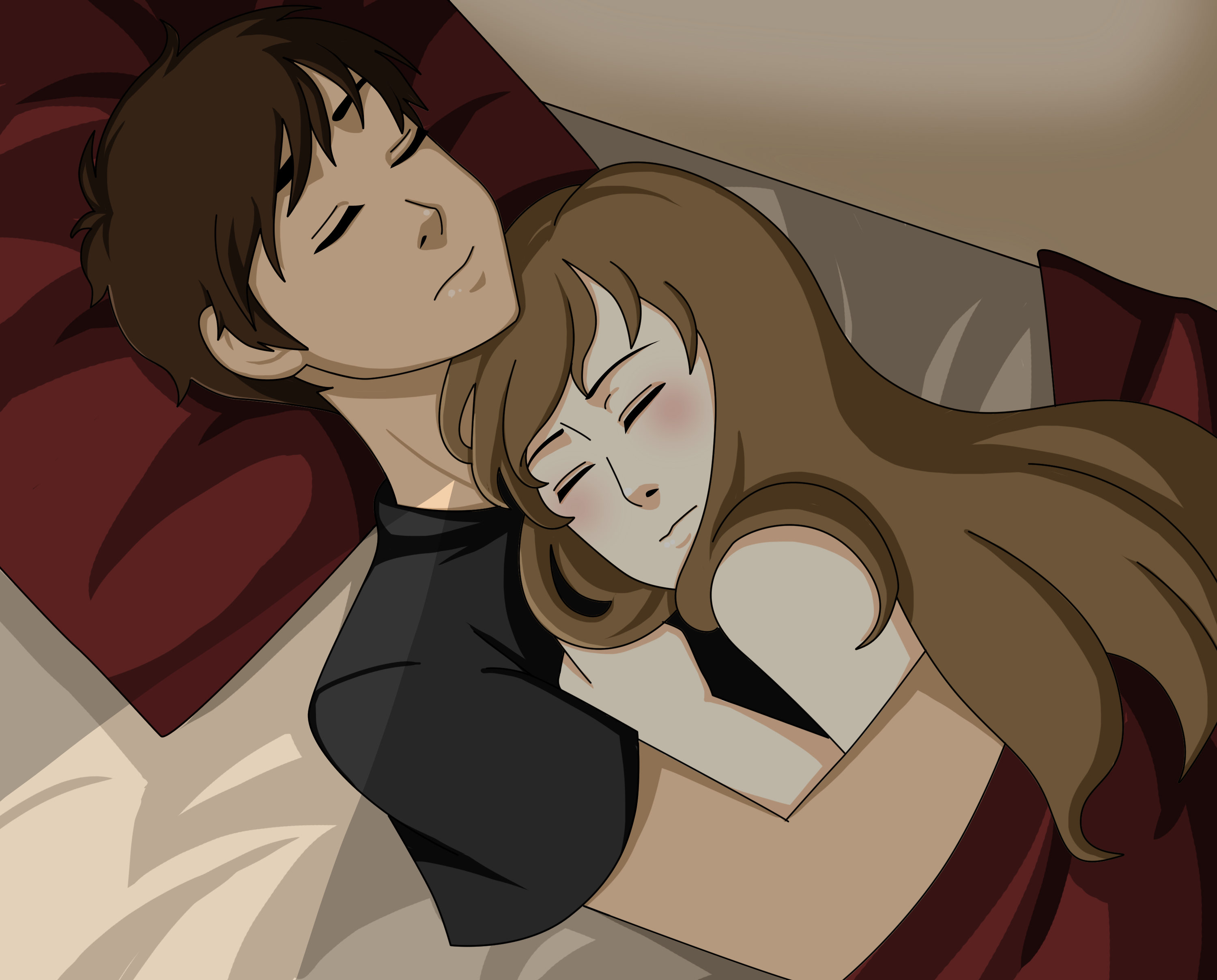 Sleeping together couples anime 19 Common