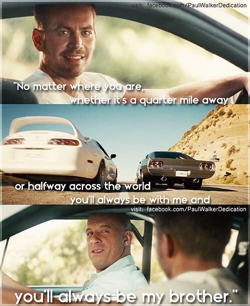 Paul Walker And Vin Diesel Quotes Fast And Furious 7 Quotesgram Paul Walker And Vin Diesel Quotes Fast And Furious 7 Quotesgram