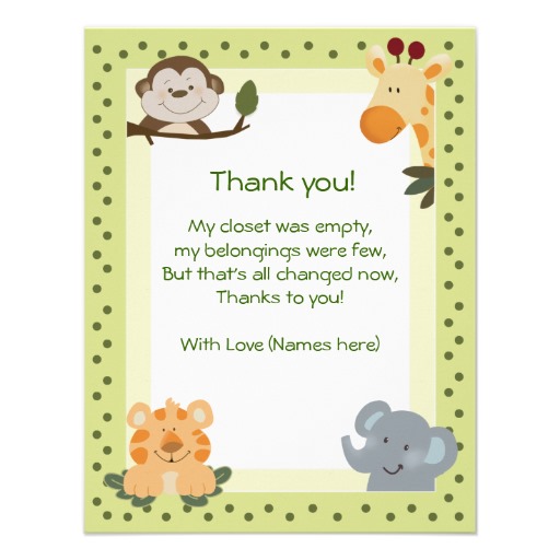 baby shower thank you card wording general