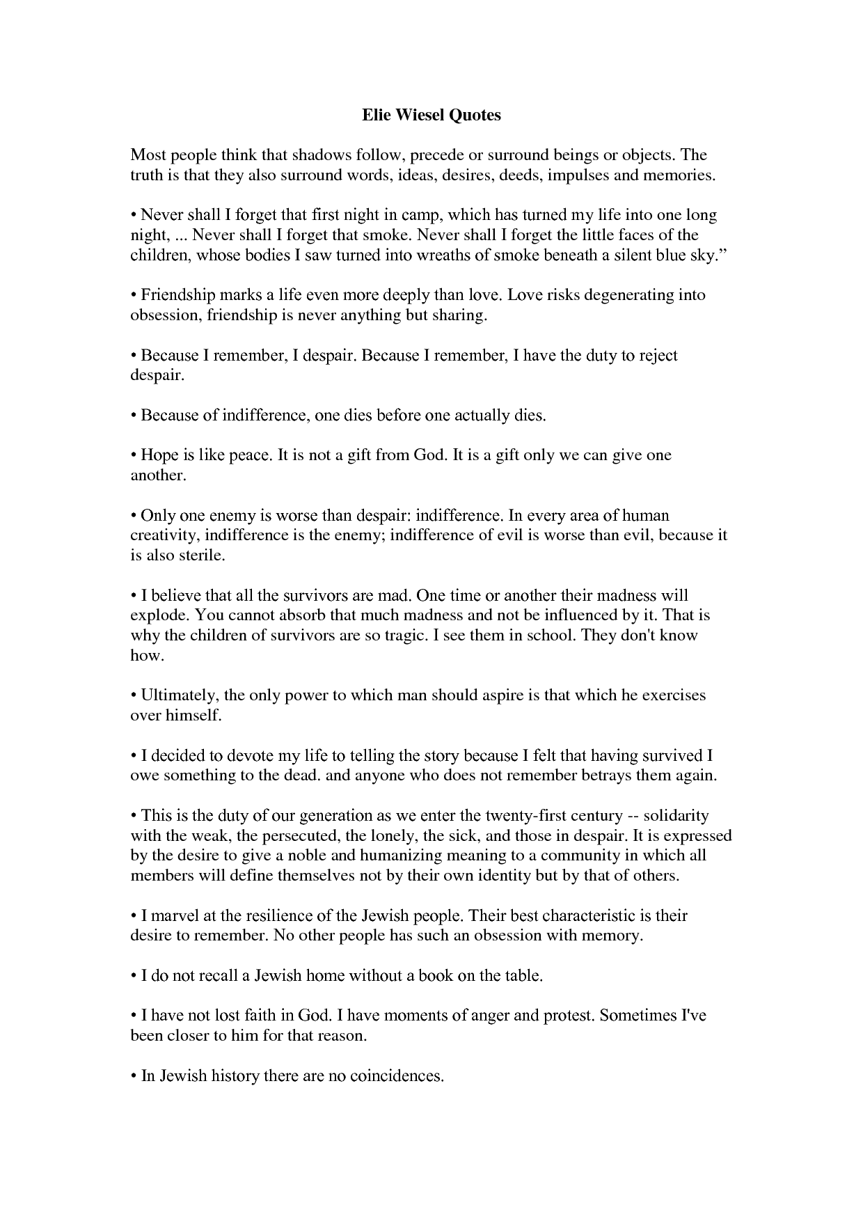 Night By Elie Wiesel Quotes. QuotesGram